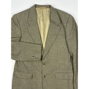 BOSA Le Collezioni Wool Blend Tweed Basketweave Sport Coat 40L Forest Green/Tan